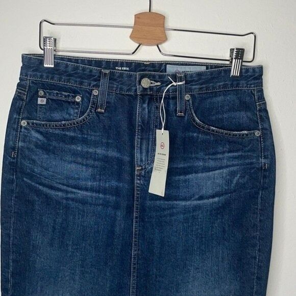 AG Adriano Goldschmied Womens Size 29 Erin Pencil Skirt Denim Step Up Hem Frayed - Picture 8 of 12